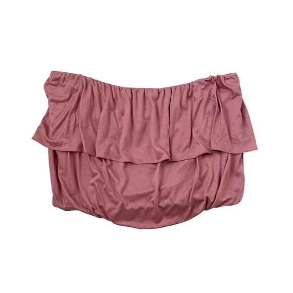 NWT Anthropologie Flounce Strapless Tube Top - Ruffle - Mauve Pink - Size L - Picture 3 of 7